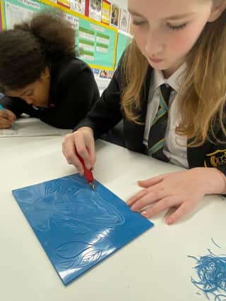 Banovallum School’s year nine Art and Design pupils working on ‘Natural forms’.
