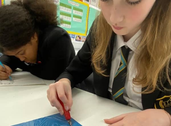 Banovallum School’s year nine Art and Design pupils working on ‘Natural forms’.