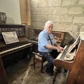 Bill with one of his pianos.
