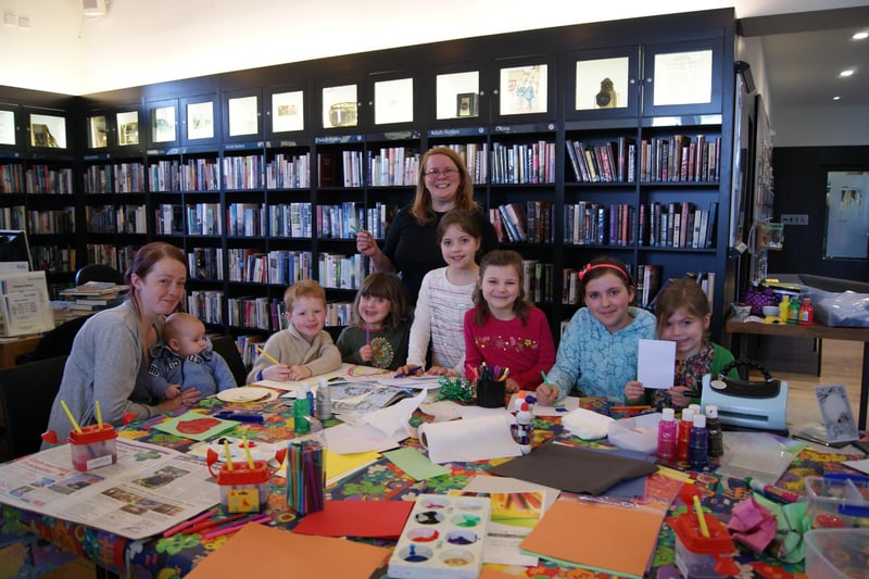 Children taking part in the Kids Holiday Crafts events in Caistor Arts and Heritage Centre, under the guidance of volunteer Karen Hyde.
Pictured with Karen (standing) are Claire Britteon, Jacob Carter, Callum Britteon, Ygraine Bird, Mia Wilson, Anna Mottram, Alice Dale and Macie Wilson.