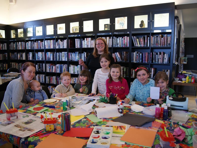 Children taking part in the Kids Holiday Crafts events in Caistor Arts and Heritage Centre, under the guidance of volunteer Karen Hyde.
Pictured with Karen (standing) are Claire Britteon, Jacob Carter, Callum Britteon, Ygraine Bird, Mia Wilson, Anna Mottram, Alice Dale and Macie Wilson.