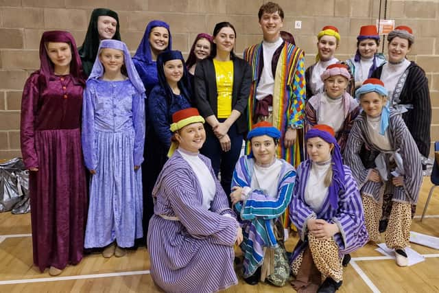 Cast members of the Joseph and the Amazing Technicolor Dreamcoat show.