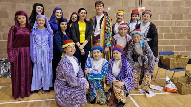 Cast members of the Joseph and the Amazing Technicolor Dreamcoat show.