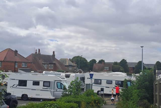 Earlier this month the travellers pitched in the Arcadia car park in Skegness but were ousted by ELDC.