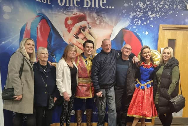 Snow White and Prince Ferdinand meet members of the audence during the Gala Night at the Embassy Theatre in Skegness.