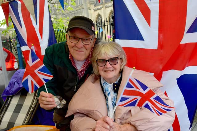 Bev and Angela Mastin manning one of the stalls at the Jubilee Party in the Market Place event in Boston on Sunday.
