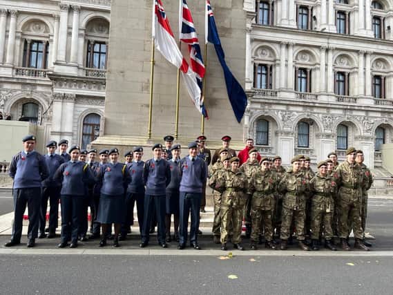 KEVIGS CCF Louth at the Cenotaph in London, 2022.