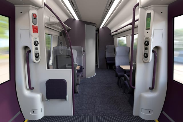 An impression of how the revamped interior will look in EMR trains for Lincolnshire rail travellers.