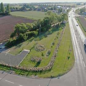 The proposed location of the memorial off the A17.