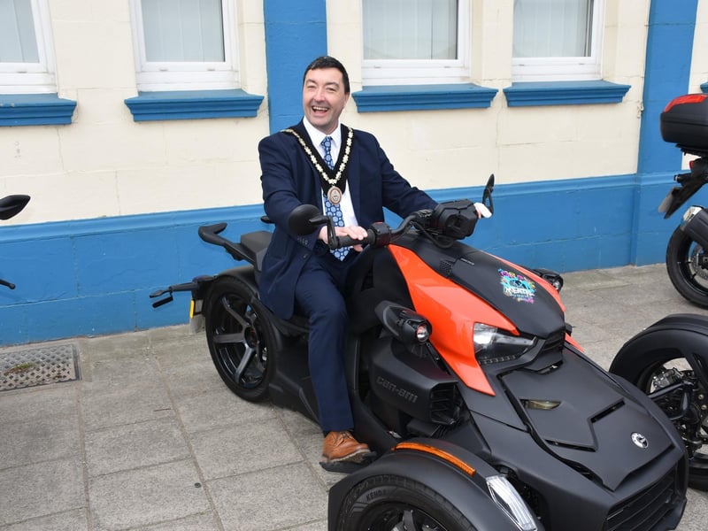 Mayor of Skegness Coun Jimmy Brookes ready to ride.