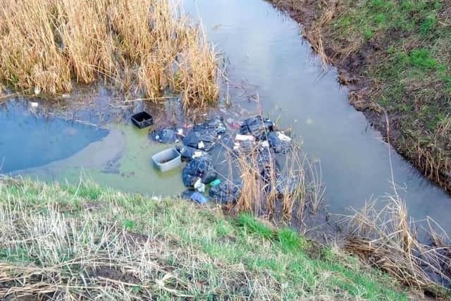 Rubbish dumped in one of the local waterways. Image: Wyberton Wombles