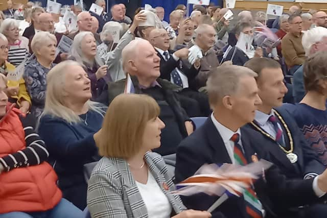 Flag waving at the Poppy Proms.