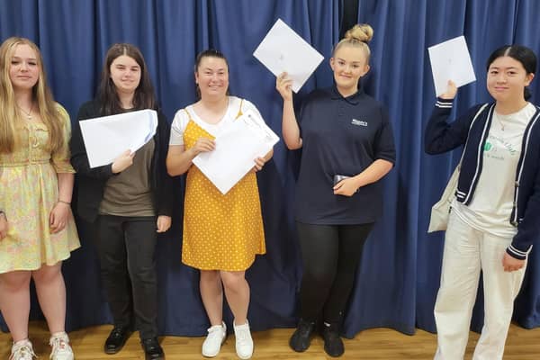 John Spendluffe Technology College in Alford celebrating their GCSE results.