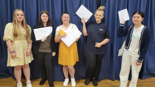 John Spendluffe Technology College in Alford celebrating their GCSE results.
