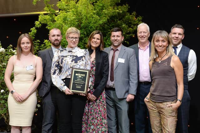 The Crowders team with Michaela Strachen (far right) at the awards.
