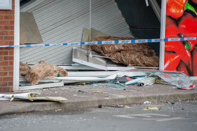 The aftermath of the ram-raid at the Newbridge Hill, Louth. Photos: John Aron Photography