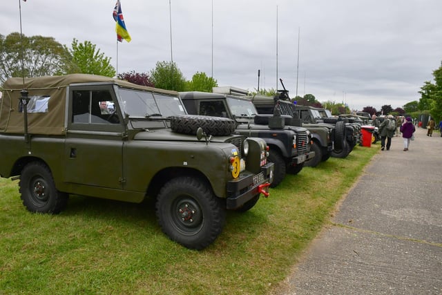 Display of wartime vehicles.