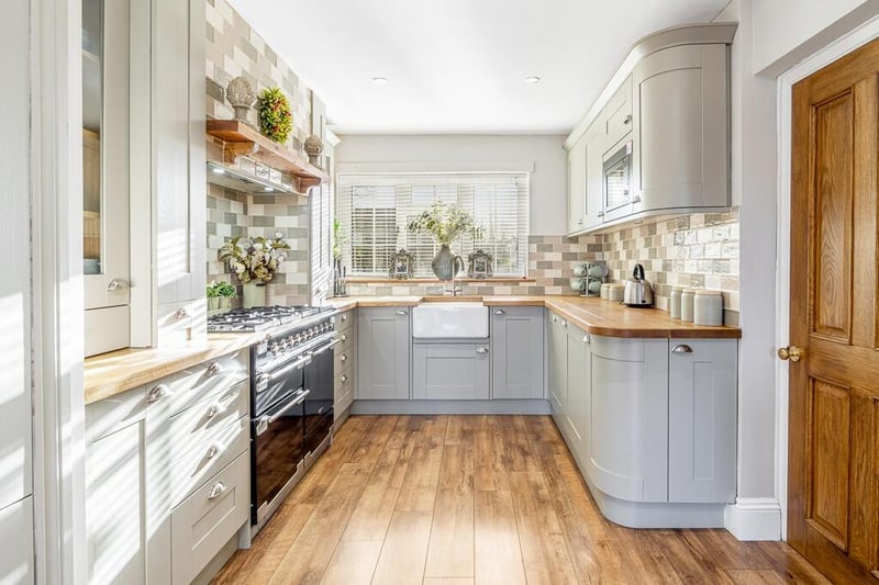 A closer look at the kitchen area.