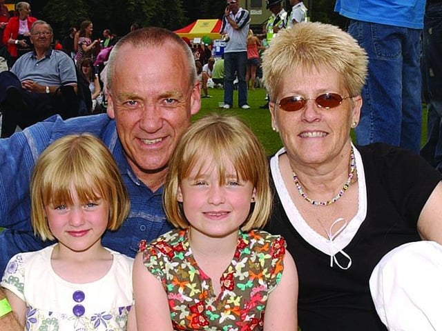Pictured (from left), Chloe Paddison, five, Pete Grayson, Courtney Paddison, eight, and Jackie Grayson.