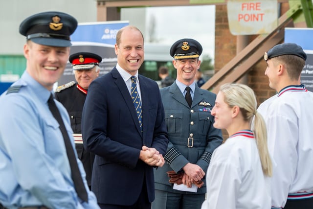 HRH The Prince of Wales meeting RAF Coningsby's sports personnel.
