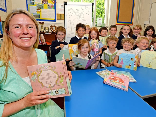 Pupils at Kirkbyon Bain Primary School enjoying a visit from author Emma Thomson 10 years ago.