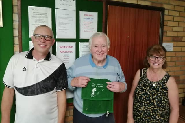 The Optimists rink of skip Andrew Reeson with Stan Lawrence and Judith Richmond that won 23-11 against Desperados.