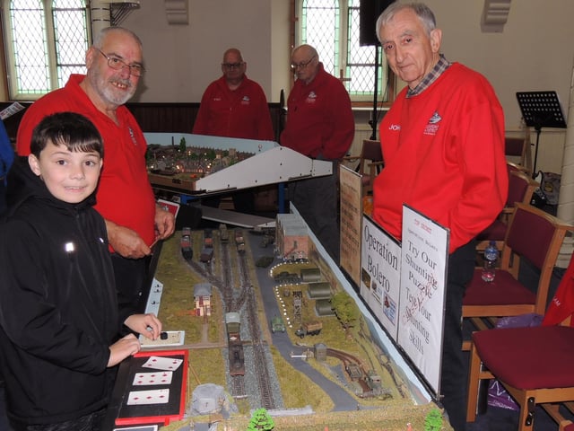 The Sleaford Model Railway Society put on a display in Riverside Church for RiverLight Festival. From left - members William Elkington and John Blake with Jacob Twidle, 10, of Sleaford.