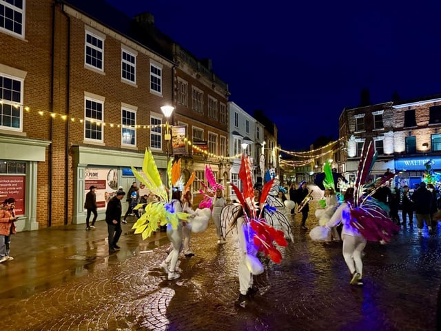 The parade in Gainsborough's Market Place