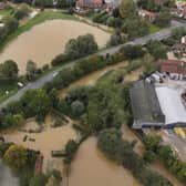 Aerial photos of Horncastle's flooding. Photo: Kurbia Aerial
