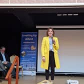 ​Victoria Atkins, MP for Louth and Horncastle, spoke at the meeting at Alford Corn Exchange.