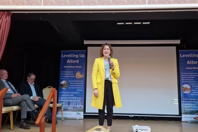 Victoria Atkins, MP for Louth and Horncastle, spoke at the meeting at Alford Corn Exchange.