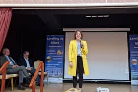 ​Victoria Atkins, MP for Louth and Horncastle, spoke at the meeting at Alford Corn Exchange.