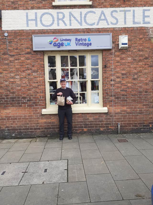 Volunteer Ray Parsons outside the Horncastle Age UK branch.