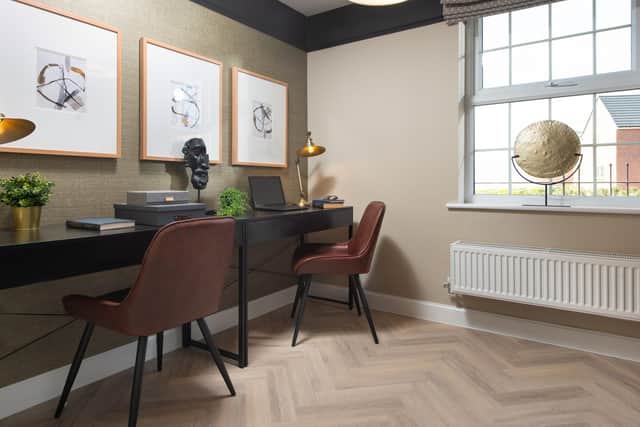 A study inside the show home at Lancaster Grove