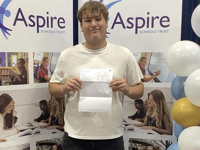 Rylee Darben with his results.