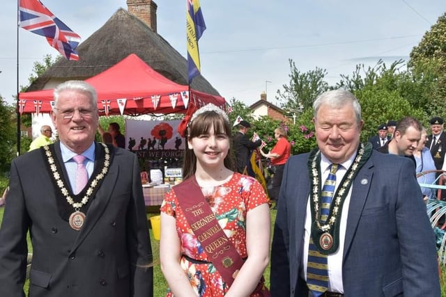 Mayor of Skegness Coun Tony Tye, Carnival Queen Summer Crane and Deputy Mayor Coun Pete Barry.
