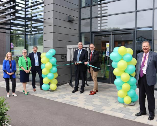 The ribbon cutting ceremony to officially open the new training centre at Boston College.