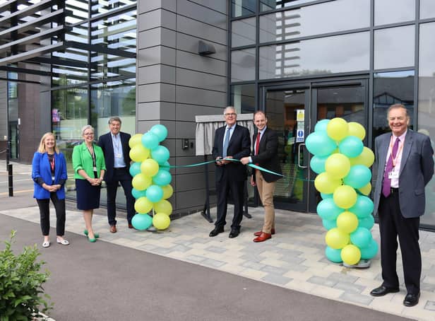 The ribbon cutting ceremony to officially open the new training centre at Boston College.