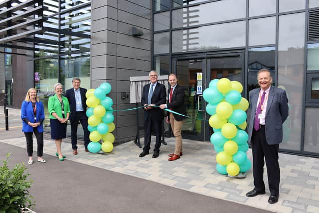 The ribbon cutting ceremony to officially open the new training centre at Boston College.