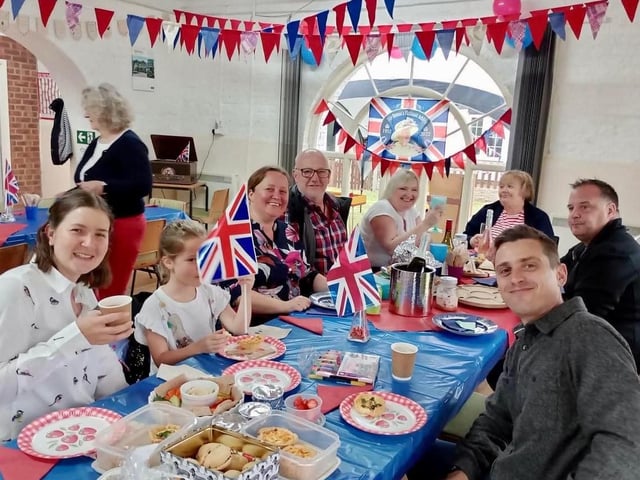 Members of the community at New Bolingbroke enjoyed a tea party at the town hall.
