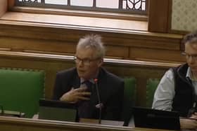 Coun Martin Hill speaks.