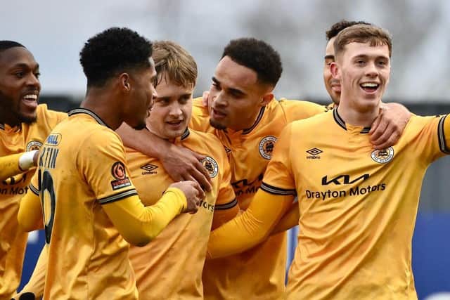 Jimmy Knowles celebrates his ninth of the season.