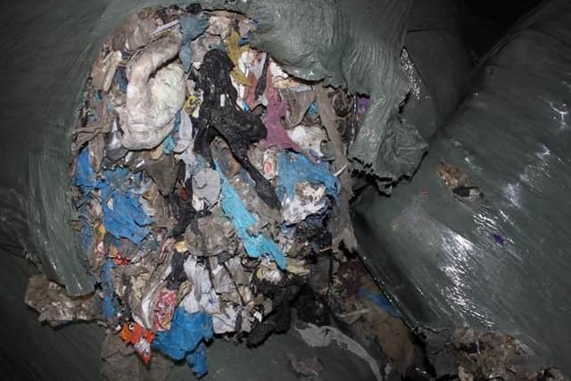 Inside one of the bales dumped illegally near Boston. Picture: Environment Agency