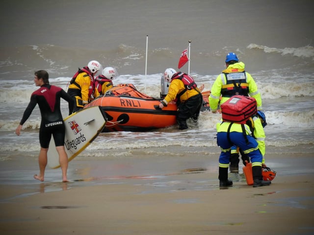 The multi-agency training operation took place along the Lincolnshire Coast