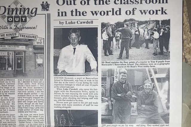 Luke's work experience feature in the Horncastle News.