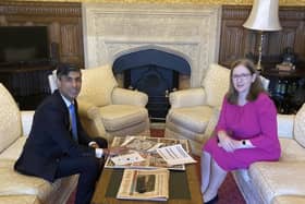 Prime Minister Rishi Sunak meets Dr Caroline Johnson, MP for Sleaford and North Hykeham over her major solar farm survey. Photo supplied