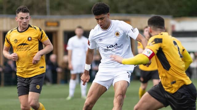 Boston United saw chances go begging in defeat at Rushall. PIC: Lee Keuneke.