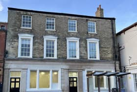 The newly-restored former bank building in Market Rasen Market Place. Image: WLDC