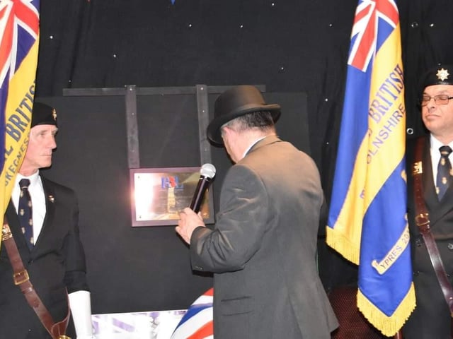 A commemorative plaque was unveiled at the New Park Club, the headquarters of the Skegness RBL.