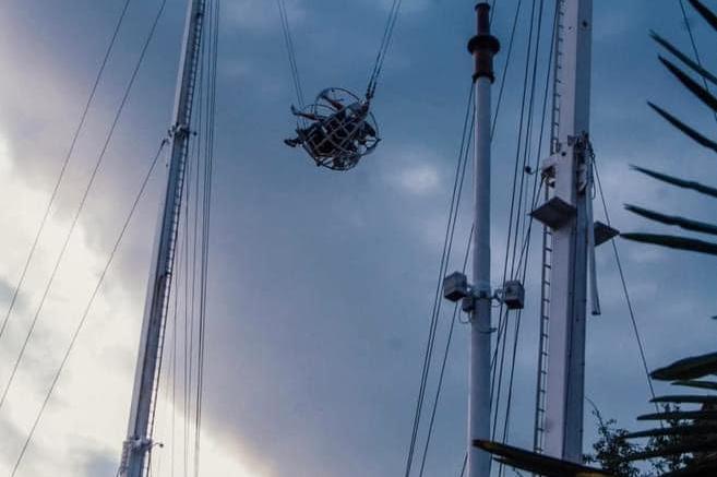 Are you brave enough - Slingshot is one of the attractions at the funfair at Wainfleet Weekend.